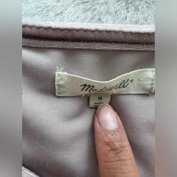 Madewell Crush Velvet Cropped Top Size Medium - Picture 6 of 8